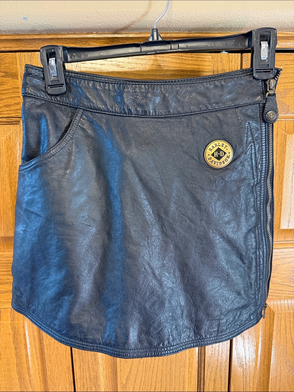Vintage Y2K Harley Davidson Black Leather Skort Size-Size: SW